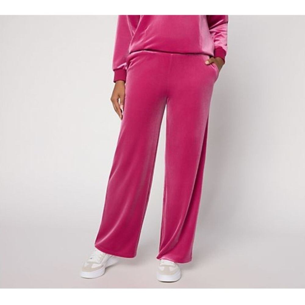 Logo Lori Goldstein Size Petite 2X Magenta Velvet Full Length A712611 NWOT